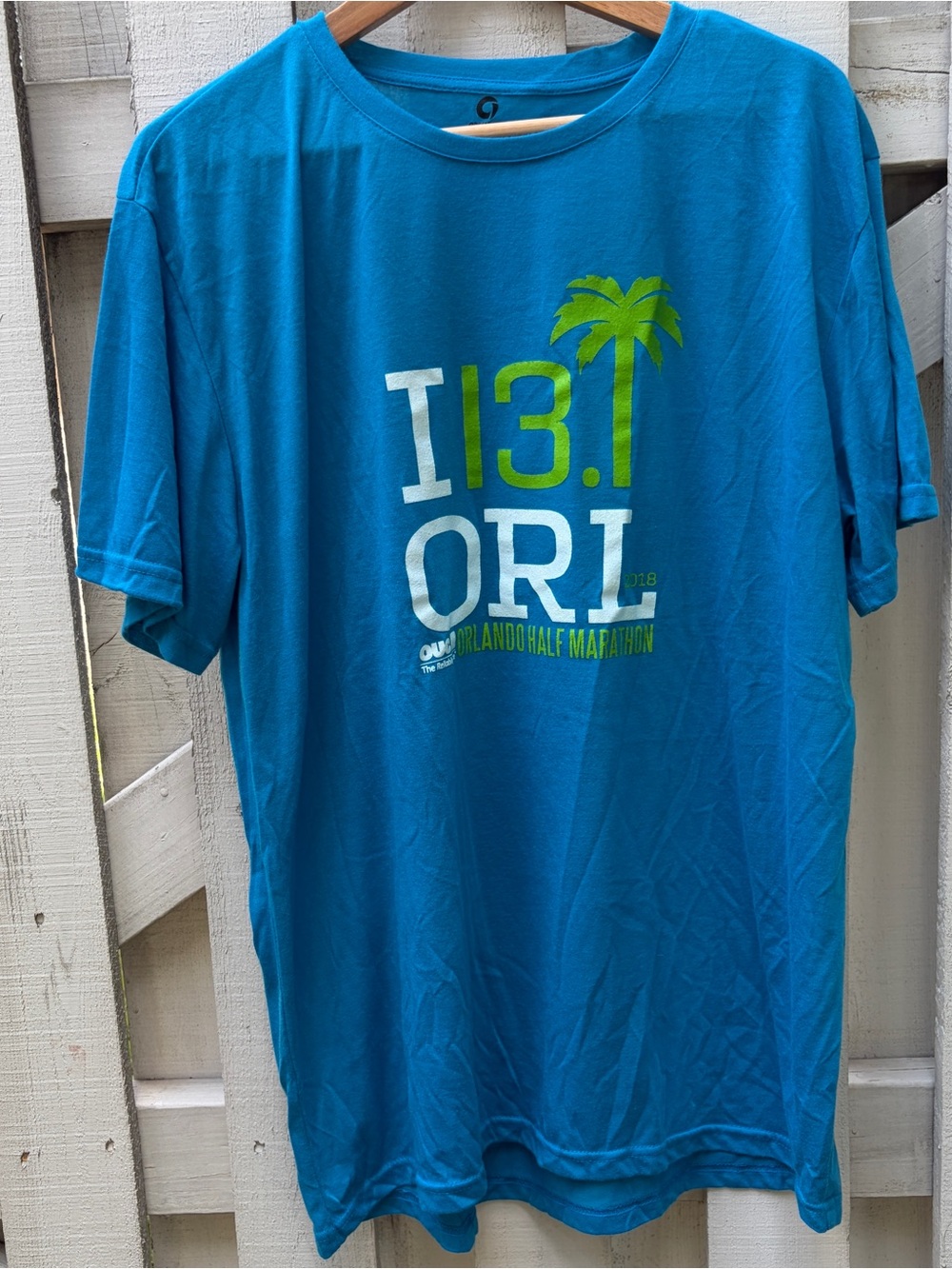 Greenlayer Men's XL OUC Orlando Half Marathon 13.1 Performance Shirt Blue VGUC